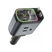 4 Ü 1 Arada Araç Çakmaklık Şarj Cihazı 66w Type-c Hızlı Şarj Çift Usb Telefon Şarj Geri Çekilebilir 1 Adet