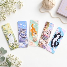 5 Adet Sevimli Kediler Kitap Ayracı 15 Cm