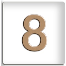 4.2 Cm Metal Altın Sarı Renk Kapı Numarası - Kendinden Yapışkanlı No 8