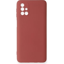 Newface - 576 - Samsung Galaxy M31s Kılıf Nano İçi Kadife Silikon - Ece-umay - - Kiremit