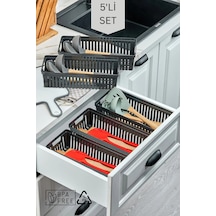 5'li Set Kaşıklık Ve Kepçelik Çekmece Içi Düzenleyici / Antrasit Antrasit