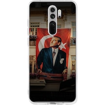 Redmi Note 8 Uyumlu Dev Bayrak Detaylı Atatürk Baskılı Silikon Kılıf Renkli