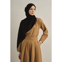 Armine Lyocell Naia Zikzak Desen Şal 1- 01 Siyah