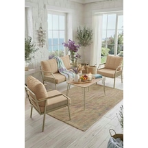 Ard & Garden Daisy Makrome Örgülü 211 Masalı Bej Balkon & Bahçe Mobilyası Seti Balkon Takımı Bej