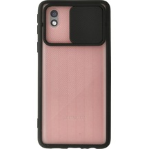 Samsung Galaxy A01 Core Kılıf Palm Buzlu Kamera Sürgülü Silikon - Siyah
