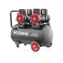 Kobb KBK50S2 4.0 Hp 50 L 8 Bar Çift Motorlu Yağsız Sessiz Taşınabilir Hava Kompresörü