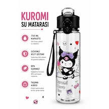 Fenomen Kuromi Pipetli Matara 750 Ml Büyük Boy Askı Aparatlı Çantanın En Şirin Eşyası Kuromi Matara Siyah