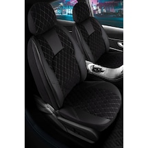 Alfa Romeo 146 Hatchback Uyumlu Oto Koltuk Kılıfı Deri, Kumaş Chester Siyah Beyaz