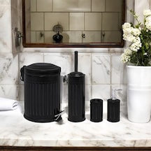 Bath Vintage 4'lü Banyo Seti - Siyah Çok renkli