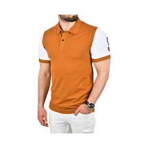 Deepsea Erkek Taba Dar Kesim Pamuklu Polo Yaka Tişört Slim Fit Nefes Alan Kıvrılmaz Polo Yaka Tişört 2503022 Taba