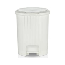 Tr 12 Litre Bas Aç Kapaklı Çöp Kovası - Click Kapak Pedallı Çöp Kovası Banyo Mutfak Çöp Kovası Beyaz Diğer