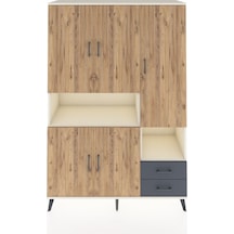 Hyperion Dolap 10 Raflı 2 Çekmeceli 5 Kapaklı 132x44x195 Aytaşı-çam/antrasit Atlas Çam/antrasıt