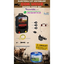 Puhu1507 Puhu Ahanda Çit Cihazı Hazır Kurulum Seti 15000 Volt Cihazlı