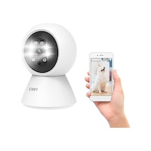 Vkemall Beyaz Ev Kamera 1080p 5mp - İki Yönlü Konuşma, 355 Dönebilen, Ir Gece Görüşü, Hareket Algılama, 256gb Tf Kart Desteği