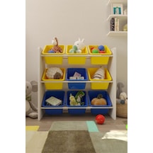 9 Sepetli Çok Amaçlı Oyuncak Dolabı Montessori Dolap