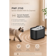 Pwf 2150 Akıllı Otomatik Sensörlü Kedi Köpek Paslanmaz Çelik Su Çeşmesi 2,5l - Petmate Flowsense - Siyah
