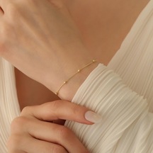 925 Ayar Gümüş Top Detaylı Gurmet Bileklik