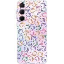 Galaxy A56 İle Uyumlu Kamera Korumalı Hello Kitty Tasarımlı Şeffaf Silikon Kılıf Şeffaf