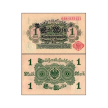 Almanya 1914 Yılı 1 Mark Kağıt Para Çil Unc Koleksiyon Para Soğuk Damgalı