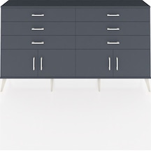 Arges Konsol 2 Raflı 6 Çekmeceli 4 Kapaklı 176x30x99 Antrasit-antrasit Antrasıt/antrasıt - Antrasıt