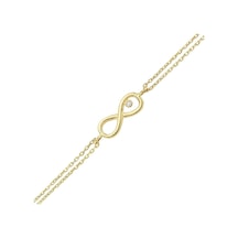 Gümüş Gold Renk Tektaş Sonsuzluk Bileklik G258blr3 Altınsepeti