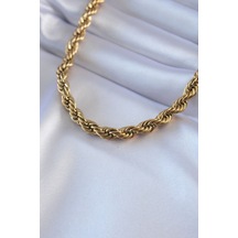 316l Çelik Gold Renk Burgu Model 45 Cm Kadın Kolye - Tj-bko7589 Gümüş