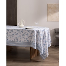 Madame Coco Aurel Pamuklu Masa Örtüsü - Mavi - 160x250 Cm 8684427229149
