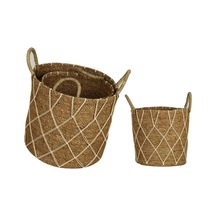 Vitale 3'lü Hasır Halat Sepet Takımı Ak.jj0016 Hasır