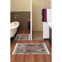 Dekoreko Kaymaz Taban Djt 2 Li Banyo Paspas Takımı Trend Saçaklı Iskandinav F5003 Renkli