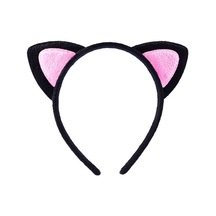 Storozal Sevimli Kedi Kulak Pofuduk Kedi Taç Siyah İçi Pembe Renk 17x15 Cm