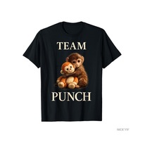 Flood Of Style Sevimli Bebek Maymun Punch Takımı T-shirt Erkekler Kadınlar Için % 100% Pamuk T Shirt Kısa Ko Siyah