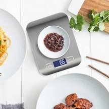Dijital Mutfak Terazisi 5000 G / 1 G Hassasiyetli Paslanmaz Çelik Tartı, Lcd Ekranlı, Akıllı Otomatik Kapanma Özelliği, Gram, Ons Ve Mililitre Ölçer Açık Bej