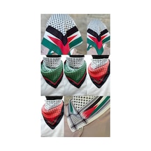 Aldaıyr 7 Filistin Temalı Fular 50x50 Unisex Günlük Kullanıma Uygun Puşi Şal Kefiye Filistin Bayrakt Çok Renkli 14476301