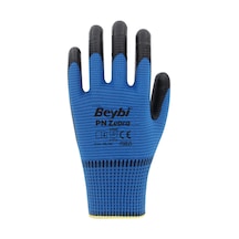Beybi PN Zebra Polyester Örme Nitril İş Eldiveni – Mavi - Siyah