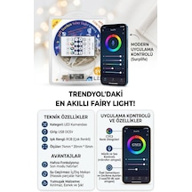 10 Metre App Kontrollü Rgb Led Şerit Işık - Müzik Ses Sensörlü Işık Zinciri, Zamanlayıcı Dekorasyon