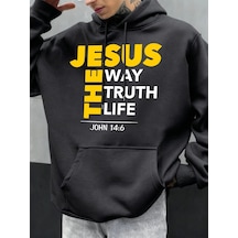Startmore Tarzsokak İsa Yol Gerçek Yaşam Baskılar Erkekler Hoodie Sonbahar Gevşek Giyim Cep Hip Hop Kazak Polar R Antrasit