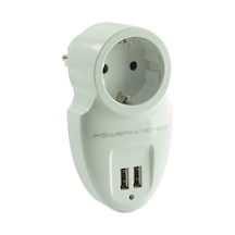 Powermaster 16a-3500w Çift Usbli Tekli Akim Korumali Priz 79 X 155 Mm