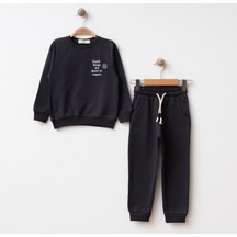 Bebolly 2li Takım Good Things Baskılı Füme-13139 Füme
