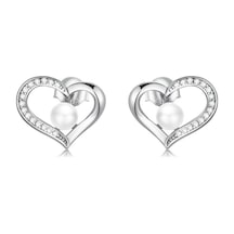 Bamoer Yeni Gelenler 925 Ayar Gümüş Aşk Kabuğu İnci Saplama Küpeler Temizle Cz İle Kadınlar İçin Güzel Takı Yıldönümü Hediyesi A