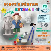 Codlaı Kids Robotik Dünyam 3d Boyama Seti - Çocuklar İçin Eğitici Yaratıcı Oyuncak Boyama Kiti - Sanatçı Fil