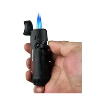 Quantoro Mgm04-9 Delicili İğneli Üçlü Jet Alev E-black Çakmak Çok Renkli