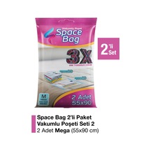 2 Adet 55x90 Vakumlu Poşet Seti Plastik Turuncu Tr Diğer