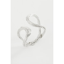 Oval - 221 - Metal Yüzük - Nazblsmm - Gümüş Rengi