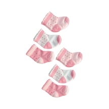 6 Çift Kız Bebek Çorap 0-9 Ay Stl6003 Pembe