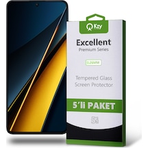 Xiaomi Poco X6 Pro İle Uyumlu Temperli Ekran Koruyucu Kırılmaz Cam Ekonomik 5'li Paket