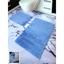 Salzach Mavi 2li Banyo Paspası 60x100 50x60 Cm Mavi