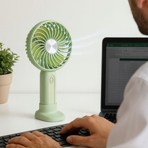 Buffer Masa Üstü Standlı Usb İle Şarj Olabilen 3 Ayarlı Fan Modlu Çanta Tipi El Fanı