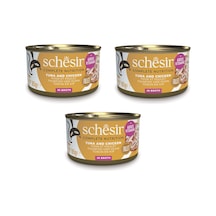 Schesir Ton Ve Tavuklu Tam Ve Dengeli Broth Pişirme Suyunda Kedi Konservesi 85 Gr. X 3 Adet