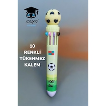 10 Renkli Tükenmez Kalem Futbol Basketbol Modeller 1 Adet Sarı