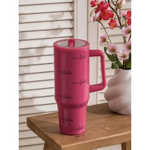 Lcw Joy Karışık Barbie Baskılı Kulplu Termos Bardak 1200 Ml Pembe